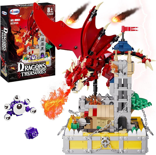 Château du Dragon Rouge – Set de Construction Compatible 927 Pièces - LumeraKids