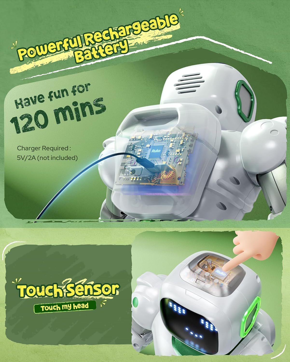 Ruko Robot Intelligent Enfant — Télécommande, Voix & App, Danse & Programmation | 4-9 Ans