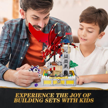 Château du Dragon Rouge – Set de Construction Compatible 927 Pièces - LumeraKids
