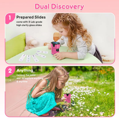 Microscope Numérique Portable 1000X pour Enfants – Écran 4K 2,0", Rechargeable, Kit de Lames Inclus – Jouet Scientifique Éducatif, Cadeau Filles et Garçons 4-12 ans - Jouets & Éveil - LumeraKids