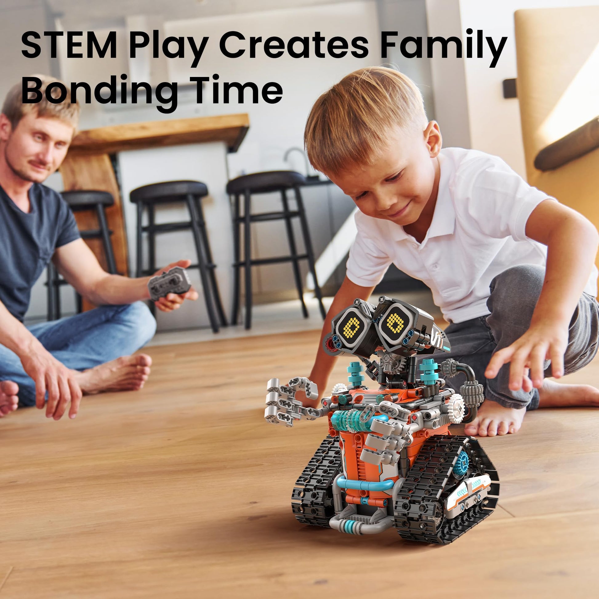 Sillbird Robot STEM 5-en-1 télécommandé – 435 pièces, LED et sons (8-14 ans) - LumeraKids