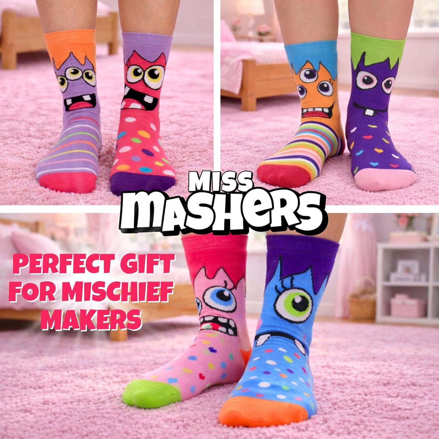 Chaussettes Dépareillées Enfant — Coffret 6 Paires | Miss Mashers