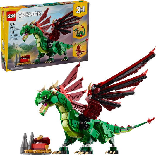 LEGO Creator 3-en-1 Dragon Médiéval – Dragon, Serpent de Mer ou Phénix (31161) - LumeraKids