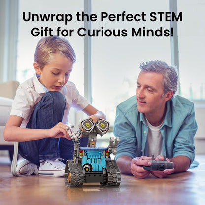 Sillbird Robot STEM 5-en-1 télécommandé – 435 pièces, LED et sons (8-14 ans) - LumeraKids