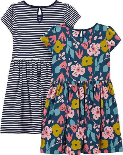 Lot de 2 Robes Filles – Simple Joys by Carter's | 100% Coton