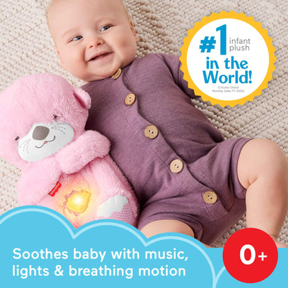 Fisher-Price Loutre Apaisante avec Mouvements Respiratoires — Machine à Sons, Lumières & Musique Douce pour Nouveau-Nés