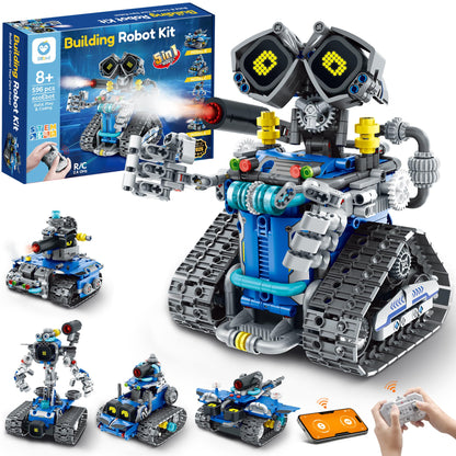 Sillbird Robot STEM 5-en-1 télécommandé – 435 pièces, LED et sons (8-14 ans) - LumeraKids