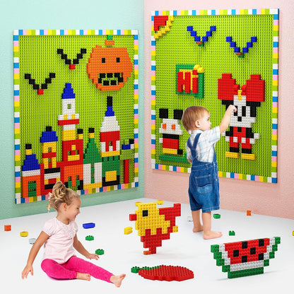 Plaques de Base Autocollantes pour Briques | Mur ou Table | Compatible grandes marques | Dès 3 ans - LumeraKids