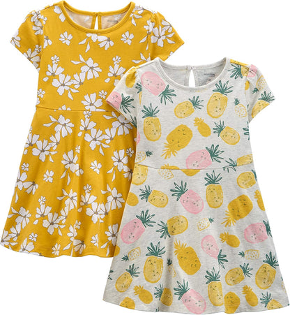 Lot de 2 Robes Filles – Simple Joys by Carter's | 100% Coton