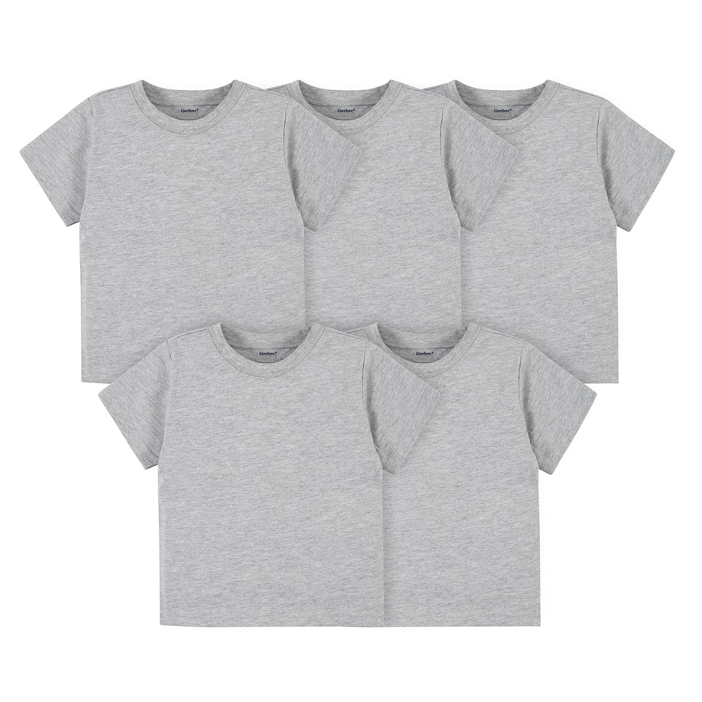 T-shirts Bébé Gerber — Lot de 5 | 100% Coton | 12 Mois à 5T