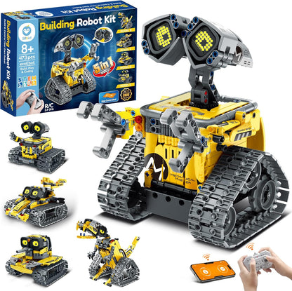 Sillbird Robot STEM 5-en-1 télécommandé – 435 pièces, LED et sons (8-14 ans) - LumeraKids