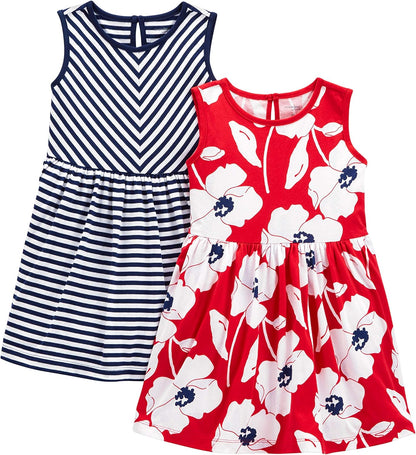 Lot de 2 Robes Filles – Simple Joys by Carter's | 100% Coton
