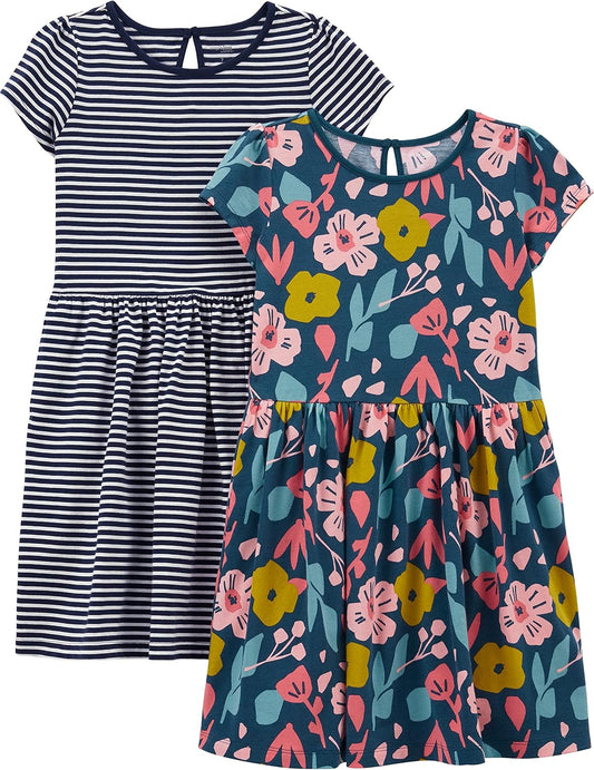 Lot de 2 Robes Filles – Simple Joys by Carter's | 100% Coton