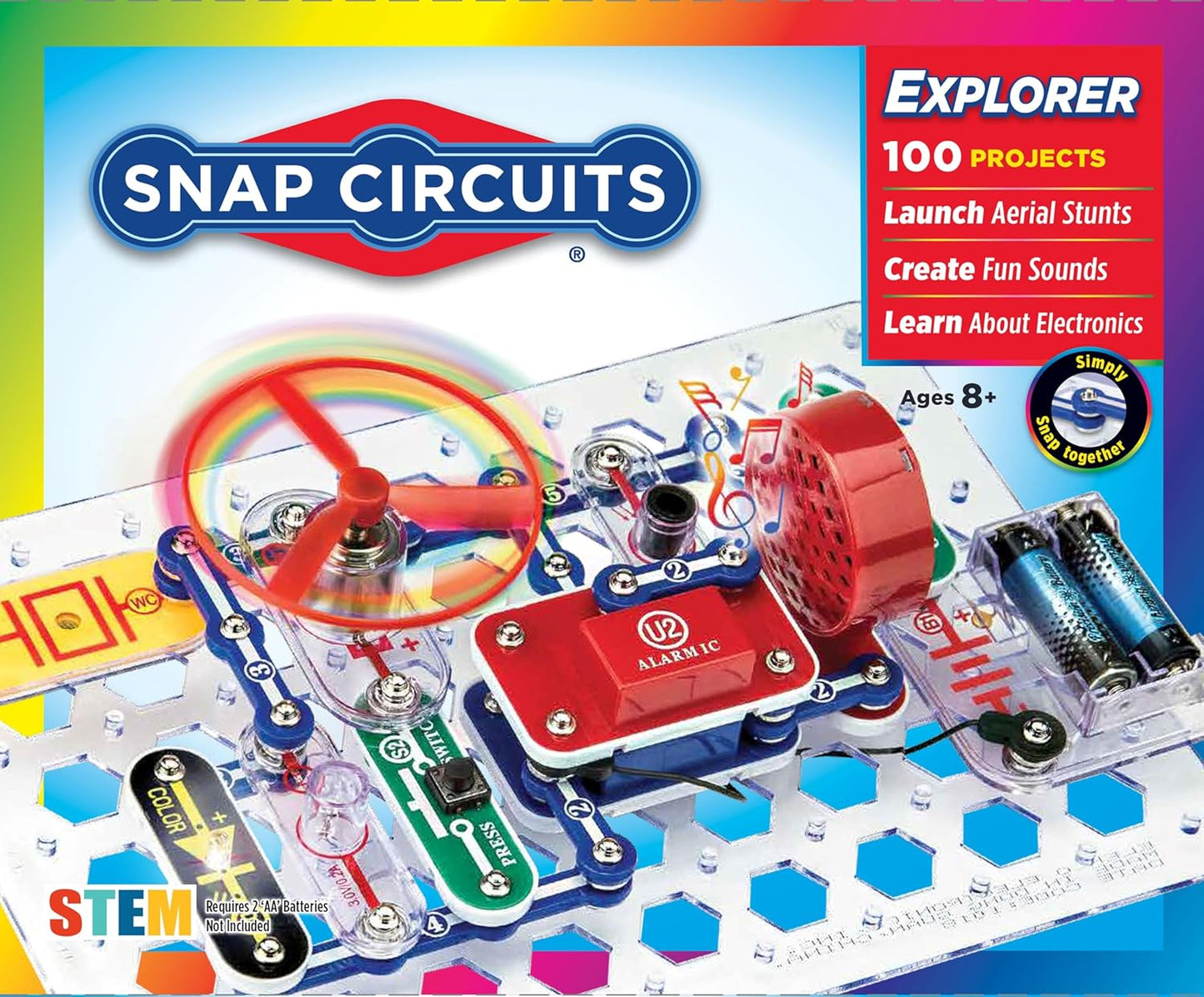 Elenco Snap Circuits Jr. SC-100 Electronics Exploration Kit, Over 100 Projects, Full Color Project Manual, 30 + Snap Circuits Parts, STEM Educational Toy for Kids 8 +, Black - Jouets & Éveil - LumeraKids