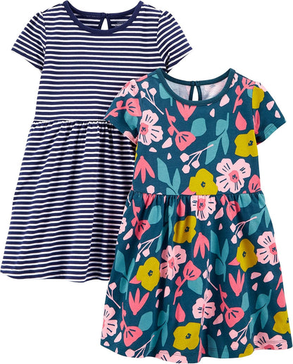 Lot de 2 Robes Filles – Simple Joys by Carter's | 100% Coton