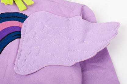 Sweat à Capuche Licorne Arc-en-Ciel pour Filles | Fermeture Éclair & Ailes 3D
