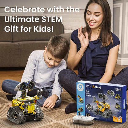 Sillbird Robot STEM 5-en-1 télécommandé – 435 pièces, LED et sons (8-14 ans) - LumeraKids