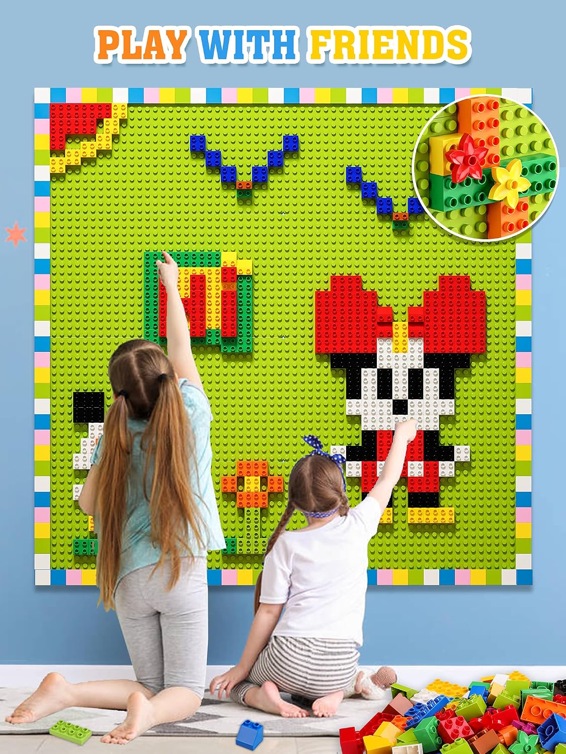 Plaques de Base Autocollantes pour Briques | Mur ou Table | Compatible grandes marques | Dès 3 ans - LumeraKids