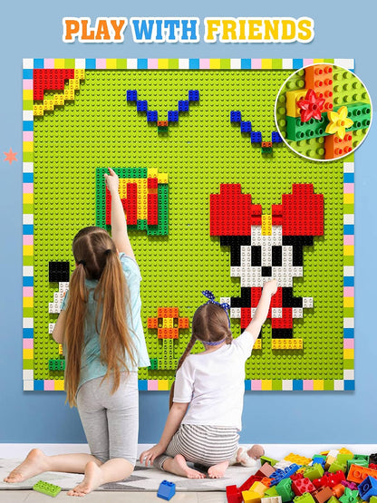 Plaques de Base Autocollantes pour Briques | Mur ou Table | Compatible grandes marques | Dès 3 ans - LumeraKids