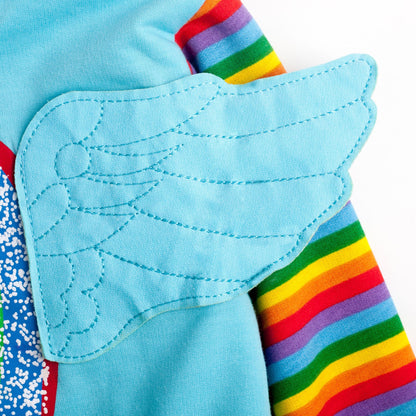 Sweat à Capuche Licorne Arc-en-Ciel pour Filles | Fermeture Éclair & Ailes 3D