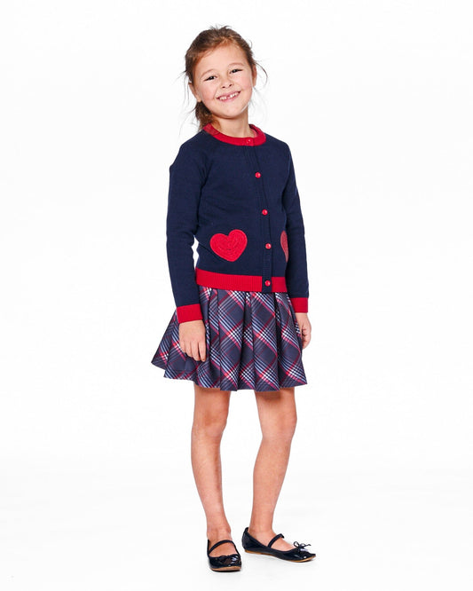 Pleated Milano Skirt Red And Navy Plaid - Skirts - LumeraKids