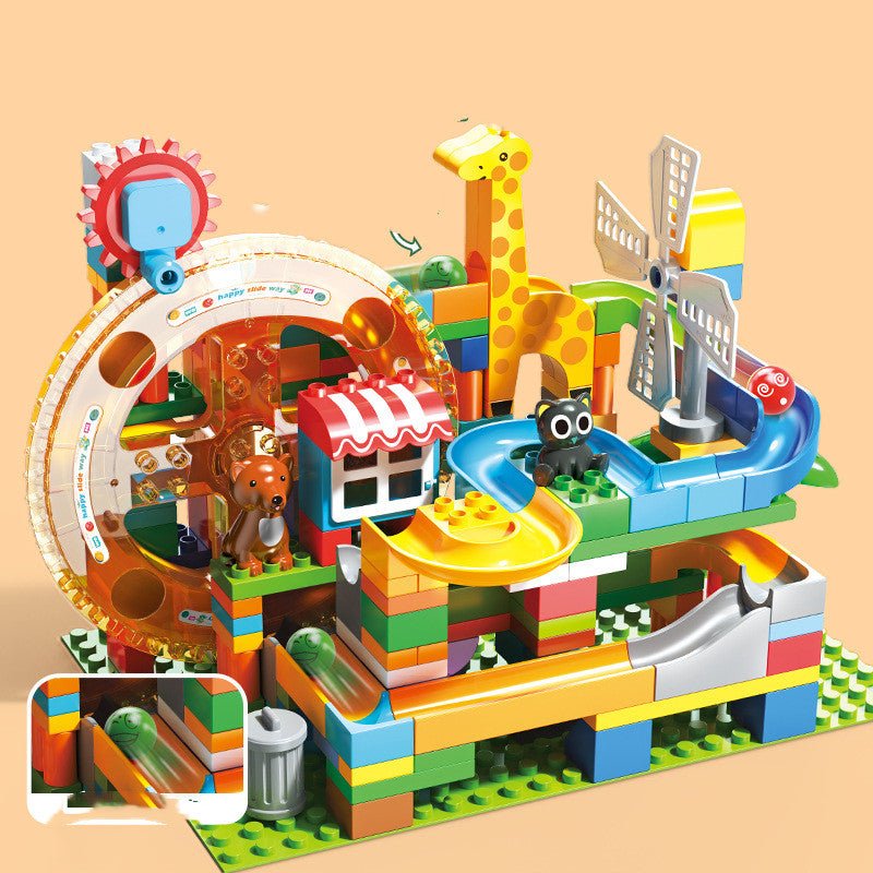 Rotating Disc Windmill Slide Ball Game Assembling Educational Toy Building Block - 0 - LumeraKids