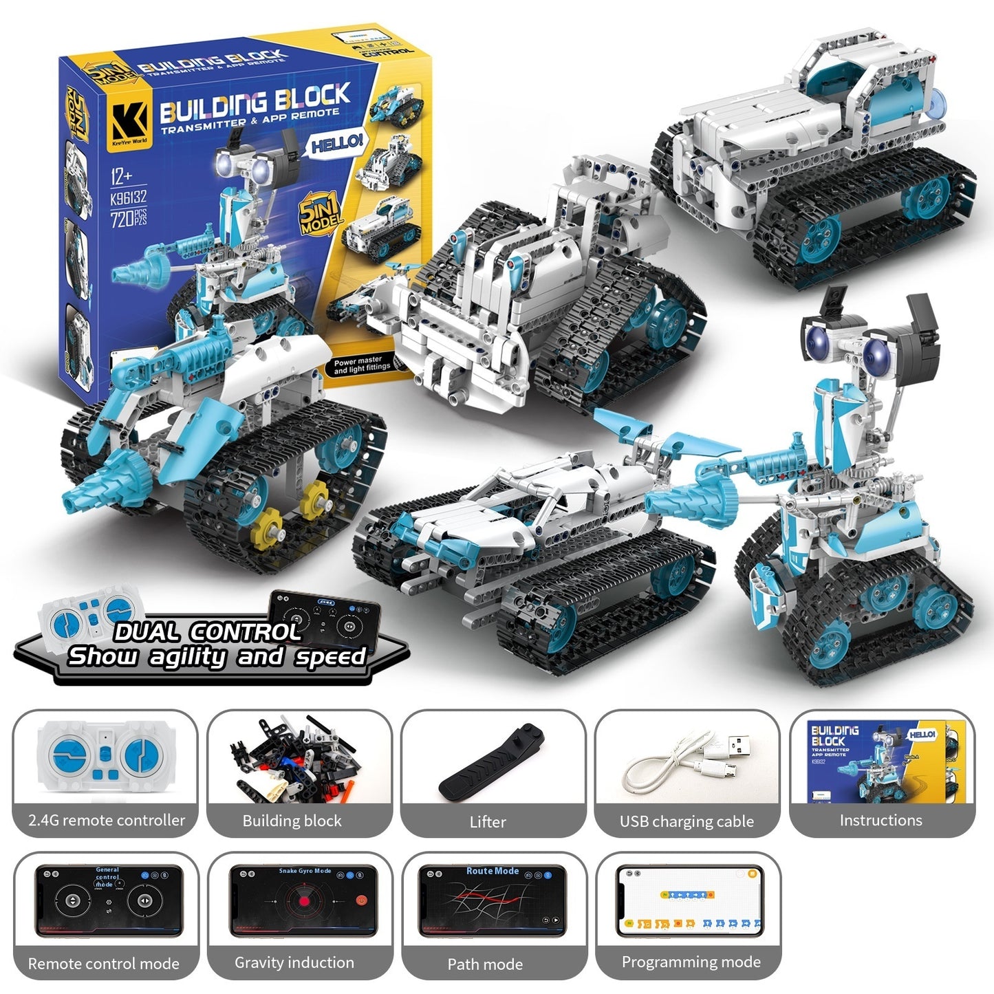 Programming Robot Electric Building Blocks Remote Control Car Toys - 0 - LumeraKids