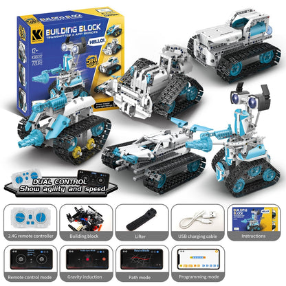 Programming Robot Electric Building Blocks Remote Control Car Toys - 0 - LumeraKids