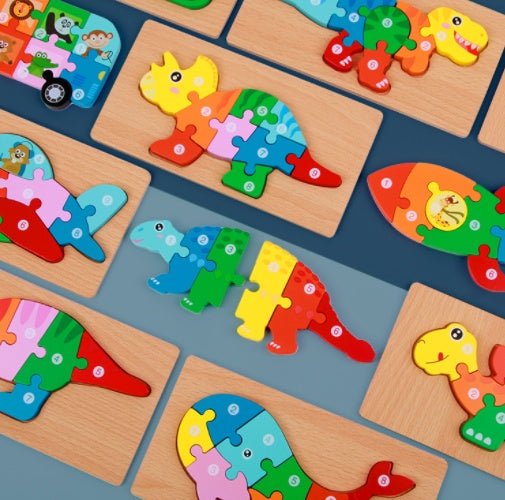 Children's 3D Wooden Three Dimensional Puzzle Blocks - 0 - LumeraKids
