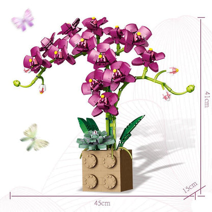 Building Blocks Phalaenopsis Potted Bonsai Bouquet Building Block Ornaments - 0 - LumeraKids