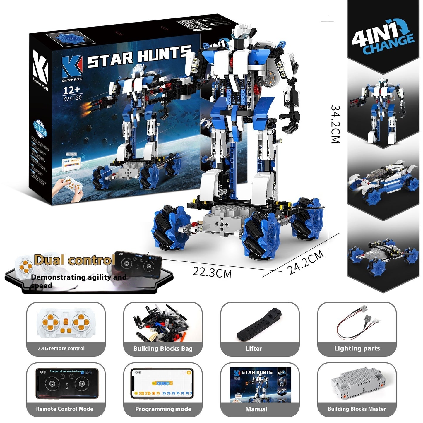 Programming Robot Electric Building Blocks Remote Control Car Toys - 0 - LumeraKids