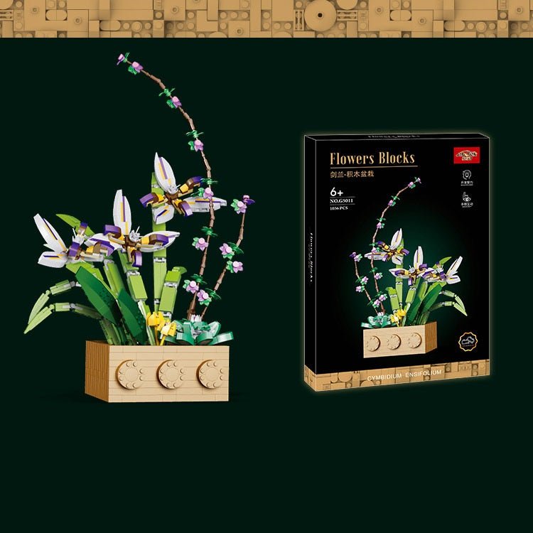 Building Blocks Phalaenopsis Potted Bonsai Bouquet Building Block Ornaments - 0 - LumeraKids