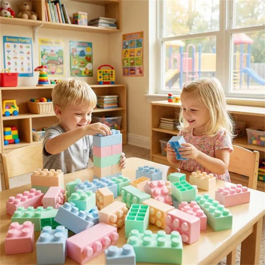64 PCS Building Blocks Set For Toddlers 18+ Months, BPA-Free PP Educational Construction Toys - 0 - LumeraKids