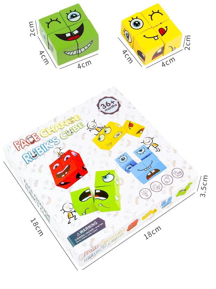 Face-changing Rubik's Cube Intelligence Building Blocks Children's Logical Thinking Toy Wooden - 0 - LumeraKids
